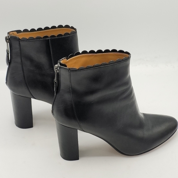 Coach Terence Scallop Soft Shine Calf Ankle Boots in Black Leather Size 10 B - Picture 4 of 16